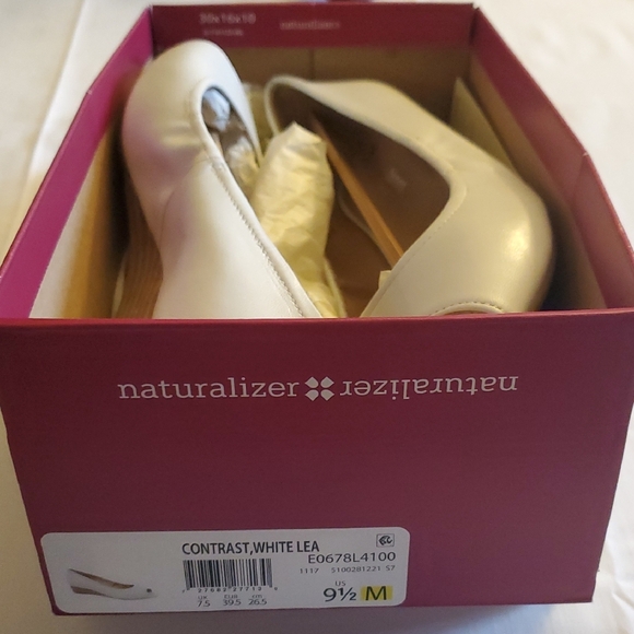 Naturalizer White Peep-Toe Wedge - Picture 2 of 8